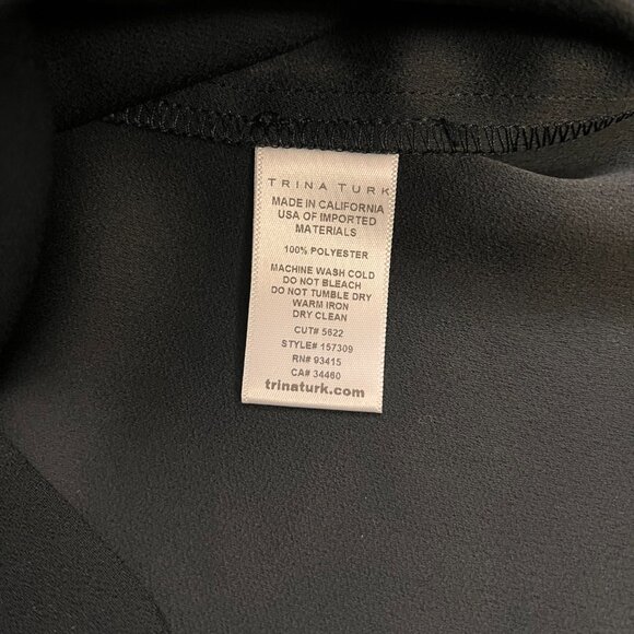 NEW Trina Turk Alaina Carmel Crepe Tiered Black Dress Sz 0 - Picture 10 of 15
